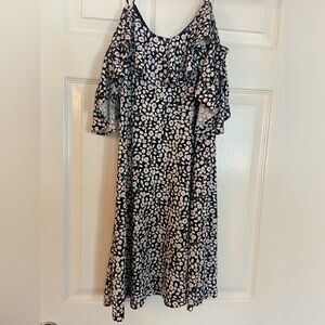 floral cold shoulder dress